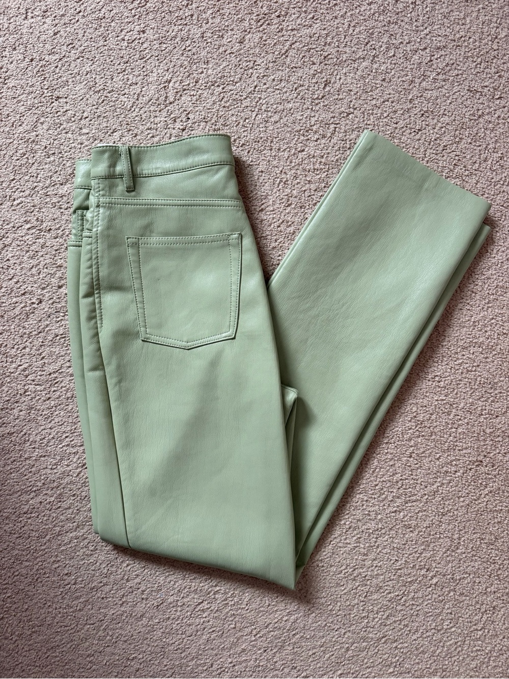 Wilfred Straight-Leg Faux Leather Pants - Mint green